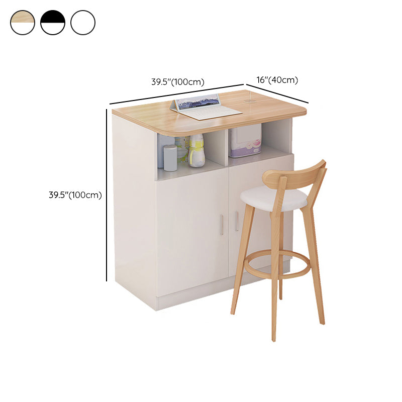 Rectangle Bar Table Wood Dining Table for Kitchen Living Room