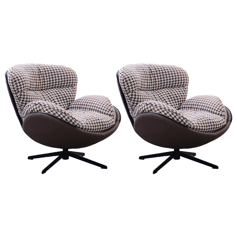 Scandinavian Parsons Chair with Removable Cushions in Faux Leather/Linen Blend