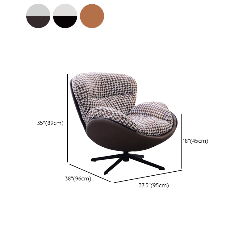 Scandinavian Parsons Chair with Removable Cushions in Faux Leather/Linen Blend