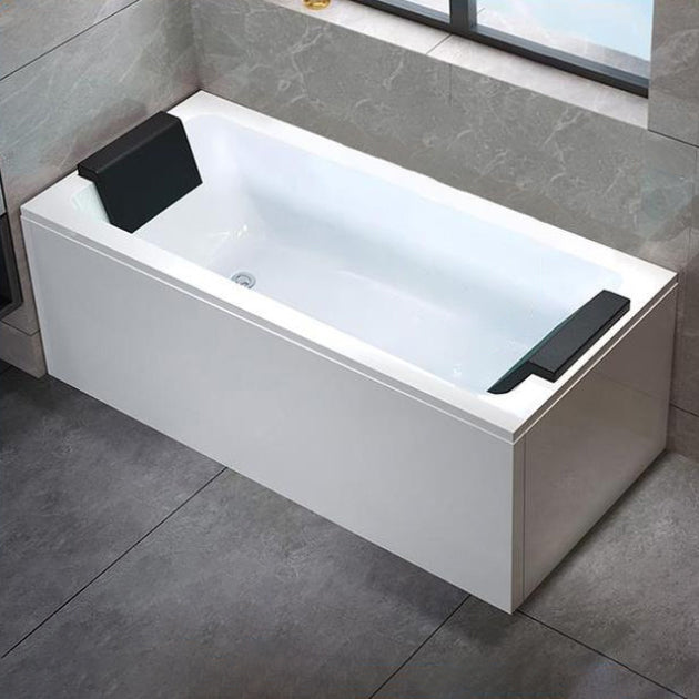Modern Rectangular Bath Stand Alone Acrylic Soaking White Bathtub