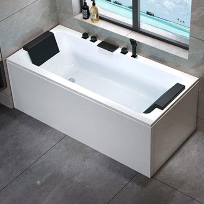 Modern Rectangular Bath Stand Alone Acrylic Soaking White Bathtub