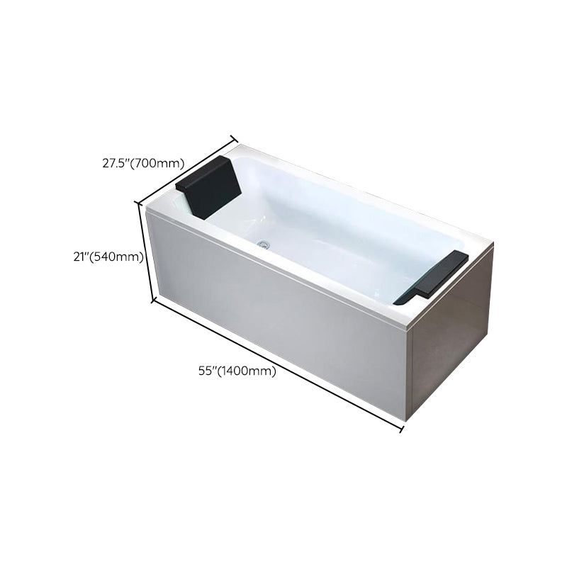 Modern Rectangular Bath Stand Alone Acrylic Soaking White Bathtub