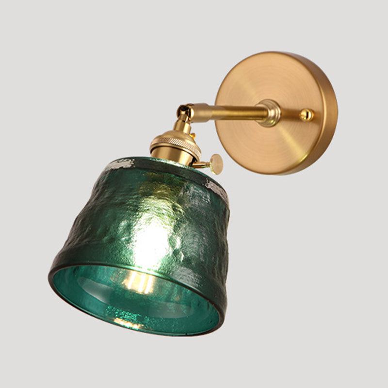 Metal Modern Wall Sconce Cylinder Shape Vanity Lamp with Glass Shade for Bathroom