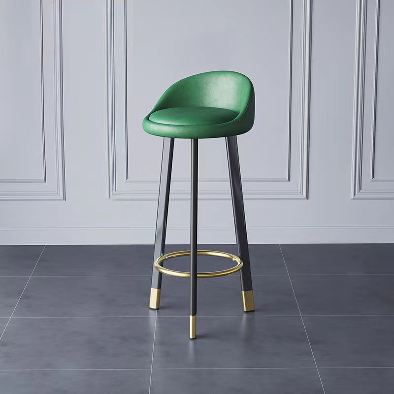 Glam Metal Barstool Fabric Counter Stool in Matte Finish for Home