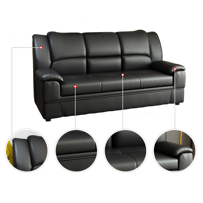 Scandinavian Sofa Bed Leather Black Convertible Sofas with Storage