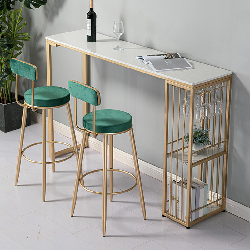 Modern Bar Table Set 1/2/3 Pcs Faux Marble Rectangular Bar Set for Indoor