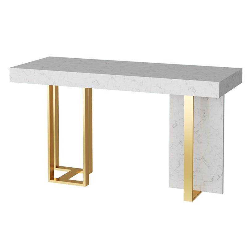 Modern Bar Table Set 1/2/5 Pcs Faux Marble Rectangular Bar Set for Indoor