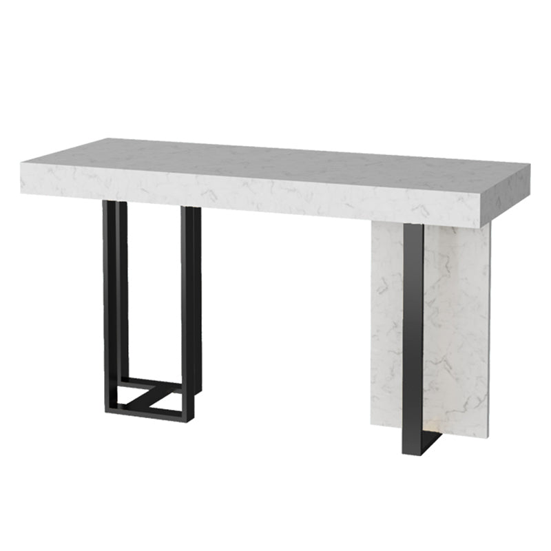 Modern Bar Table Set 1/2/5 Pcs Faux Marble Rectangular Bar Set for Indoor