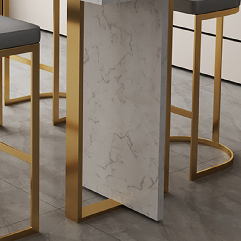 Modern Bar Table Set 1/2/5 Pcs Faux Marble Rectangular Bar Set for Indoor