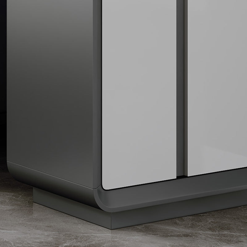 Modern Rectangle Wood Counter Table 2/3 Pieces Bar Table Set with Lockers for Living Room