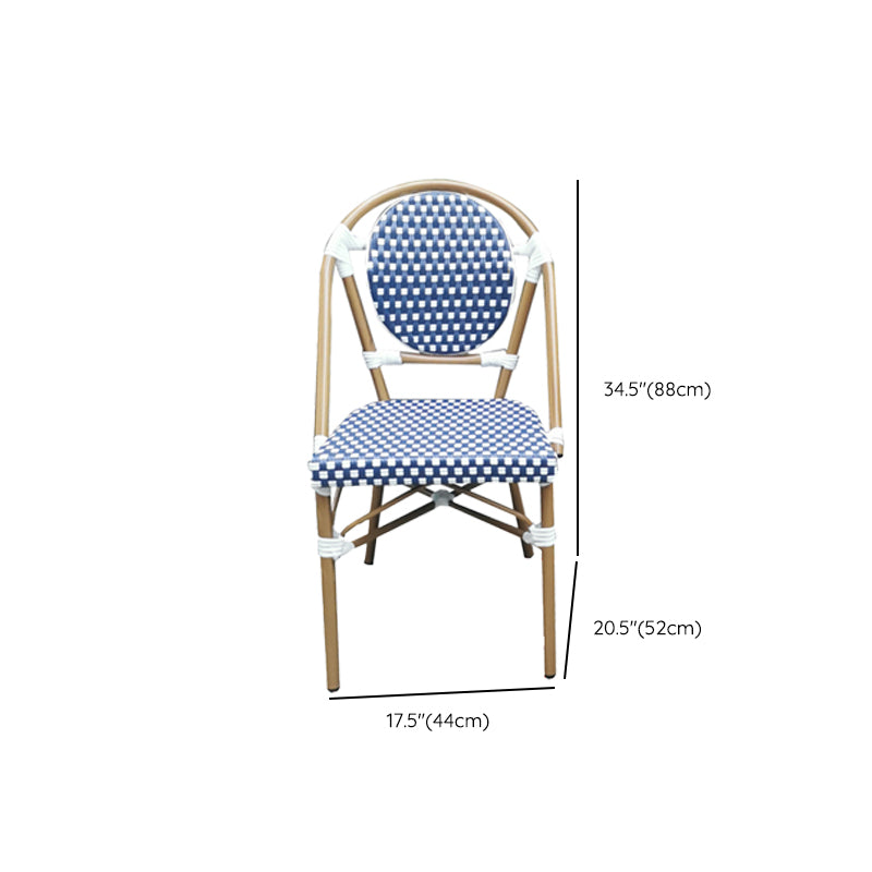 Tropical Outdoor Bistro Chairs Rattan Armles Stacking Patio Dining Chair