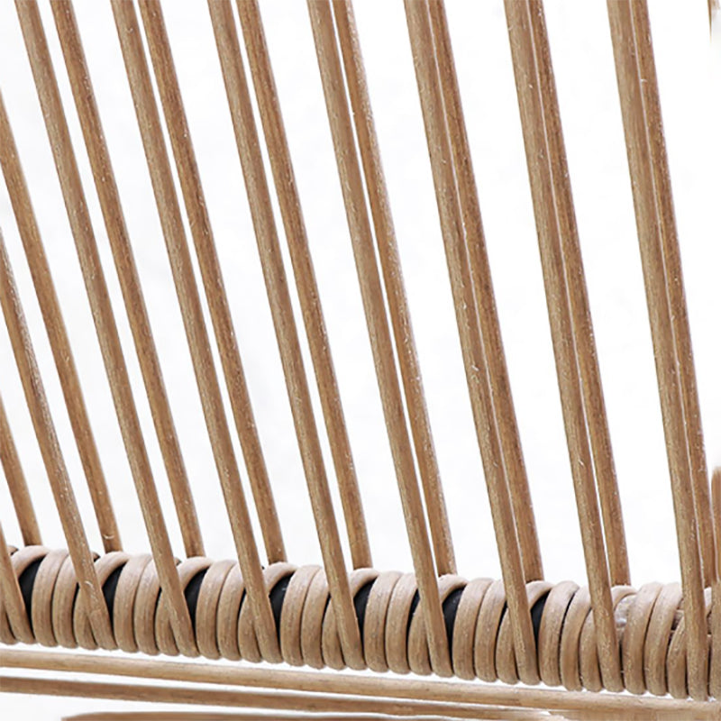 Tropical Patio Dining Armchair Rattan With Arm Removable Cushion Outdoor Bistro Chairs