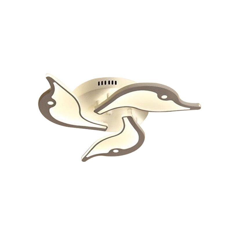 Acrylic 3/5-Petal Flush Mount Fixture Modernist White LED Ceiling Lighting for Bedroom in Warm/White Light, 23.5"/27.5" Wide