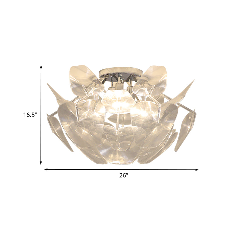 Luz empotrada contemporánea de 3 bombillas de montaje empotrado de techo de cono de pino de PVC transparente para sala de estar