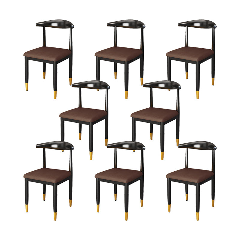 Indoor Open Back Dining Chair Industrial Upholstered Armless Chair