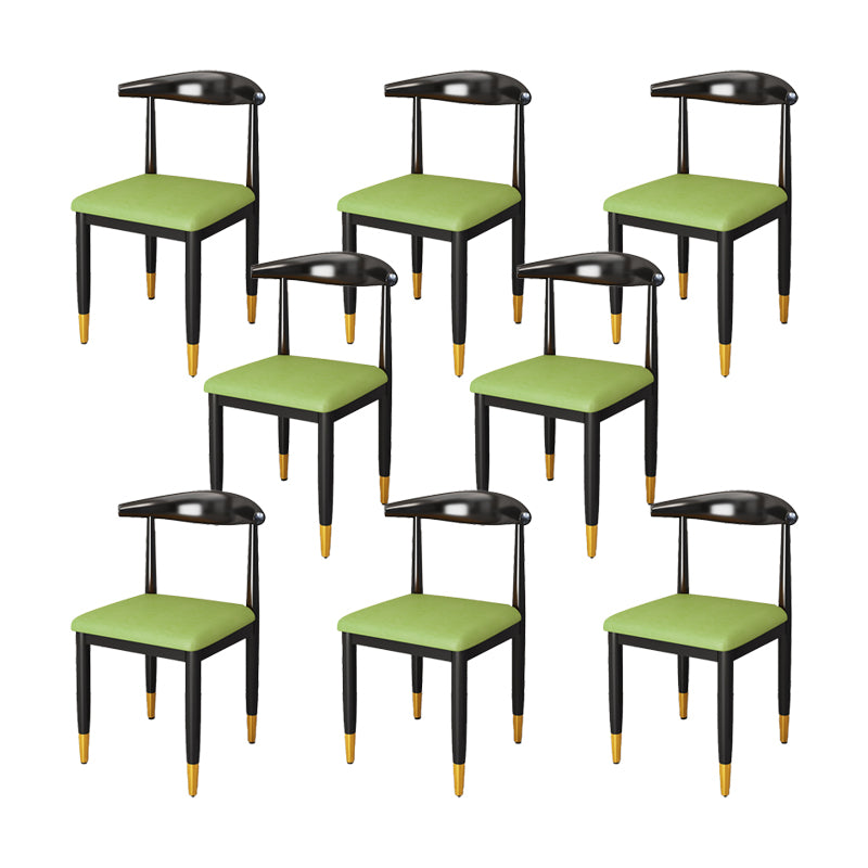 Indoor Open Back Dining Chair Industrial Upholstered Armless Chair
