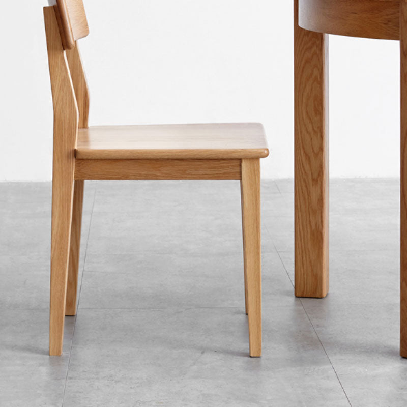 Oak Solid Wood Dining Chair Contemporary Kitchen Armless Chair