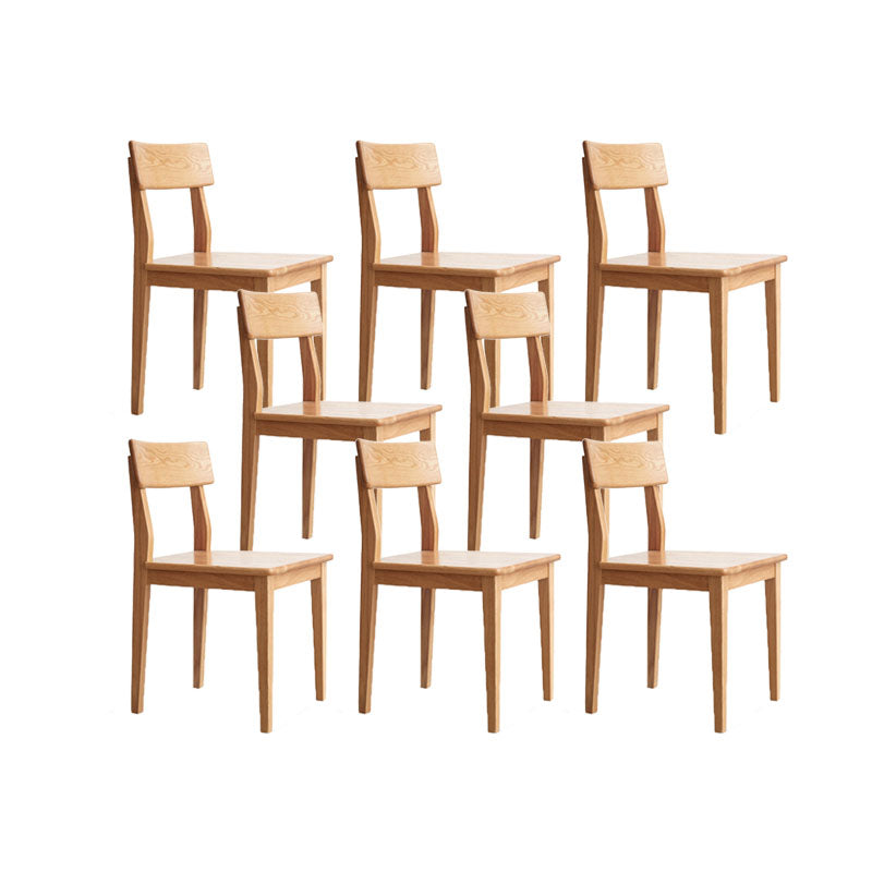 Oak Solid Wood Dining Chair Contemporary Kitchen Armless Chair