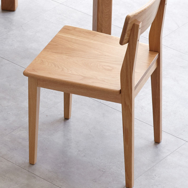 Oak Solid Wood Dining Chair Contemporary Kitchen Armless Chair