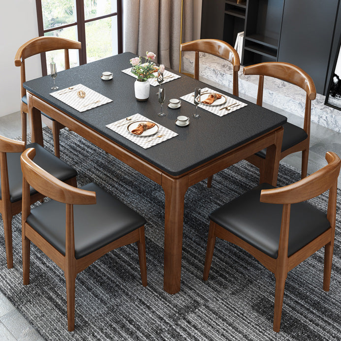 Contemporary Rectangle Dinner Table 4 Legs Kitchen Dining Table