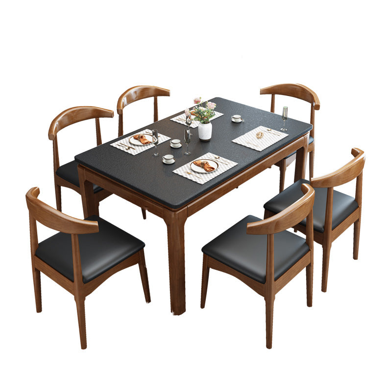 Contemporary Rectangle Dinner Table 4 Legs Kitchen Dining Table
