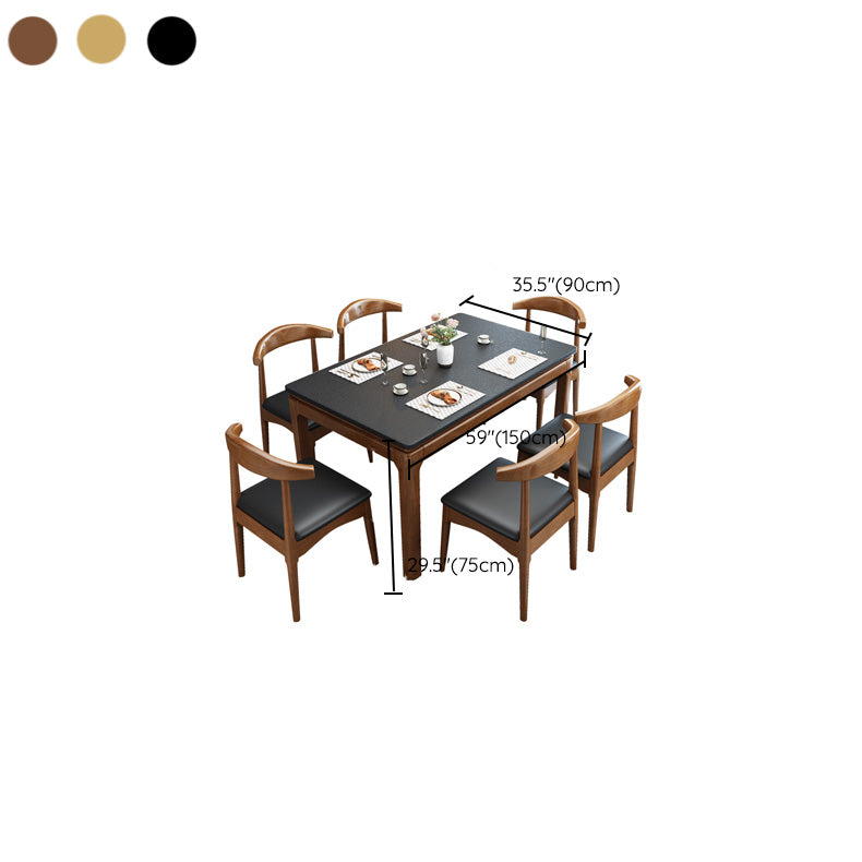 Contemporary Rectangle Dinner Table 4 Legs Kitchen Dining Table