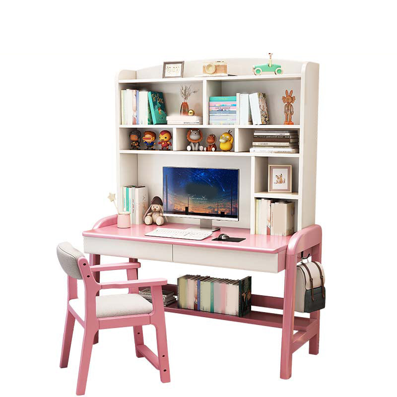 Writing Desk Kids Desk and Chair Set with Drawer Solid Wood Kids Desk 23.6"W