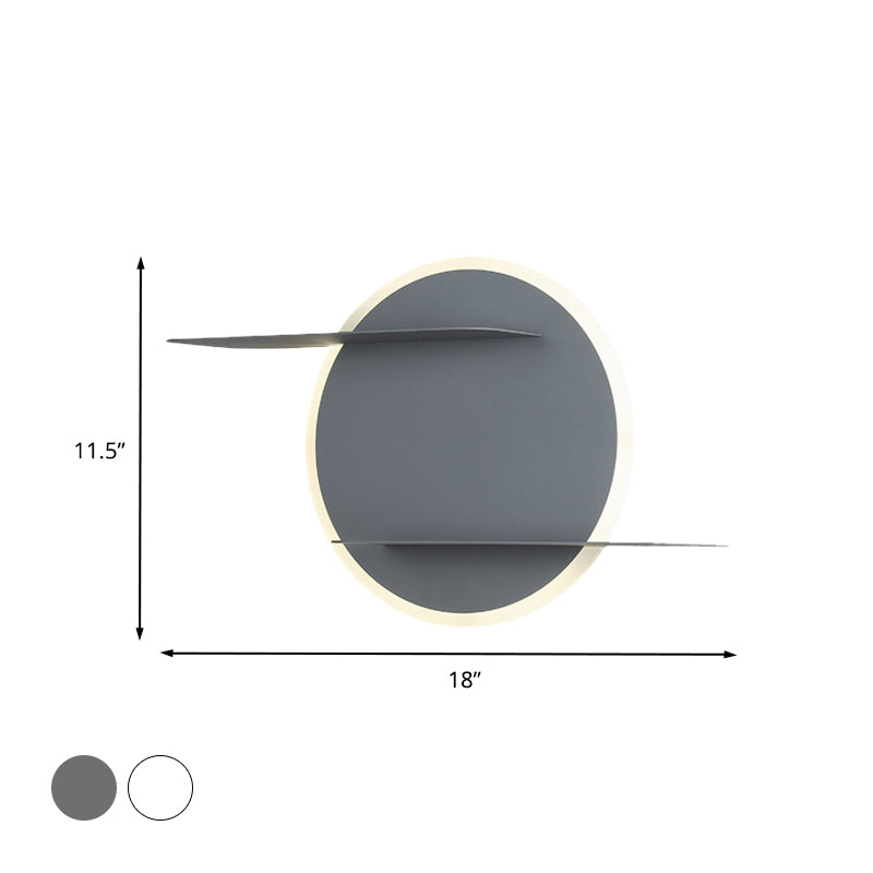 Lampe murale circulaire blanche / gris, lampe à lampe à LED contemporaine, luminaire d'éclairage avec support pour la chambre