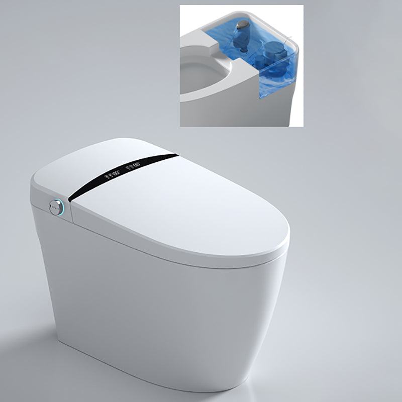 Elongated Toilet Seat Bidet White One-Piece Smart Toilet Bidet with Unlimited Warm Water