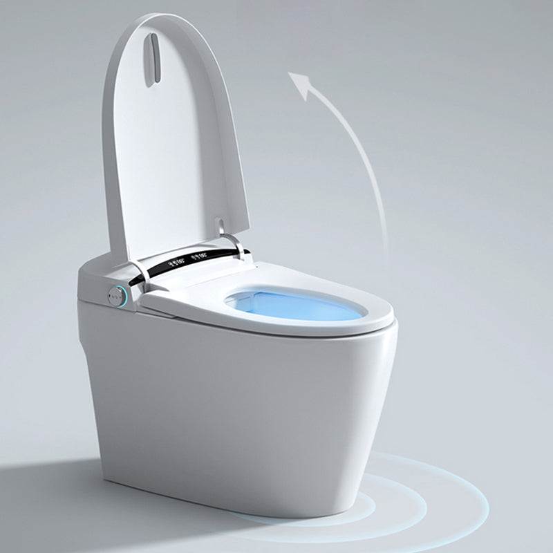 Elongated Toilet Seat Bidet White One-Piece Smart Toilet Bidet with Unlimited Warm Water
