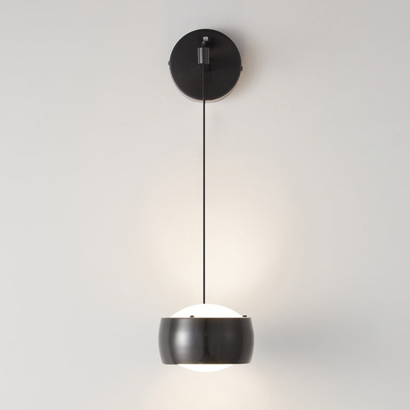 Modernism Drum Shade Wall Lighting 1-Light Wall Mount Light for Foyer