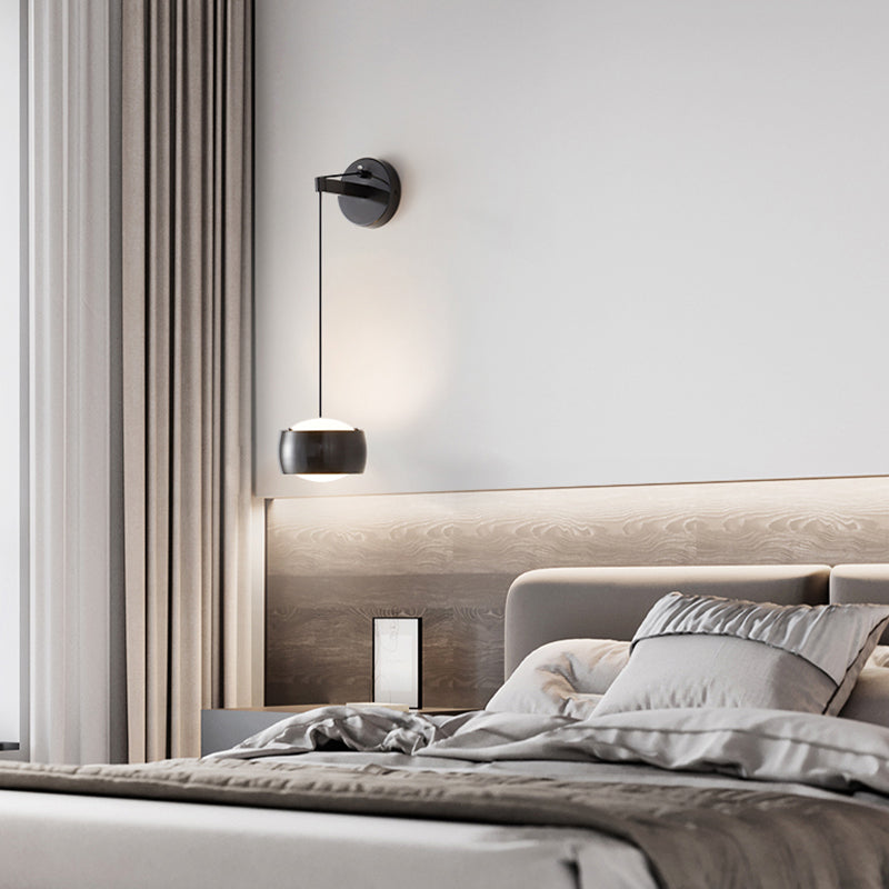 Modernism Drum Shade Wall Lighting 1-Light Wall Mount Light for Foyer