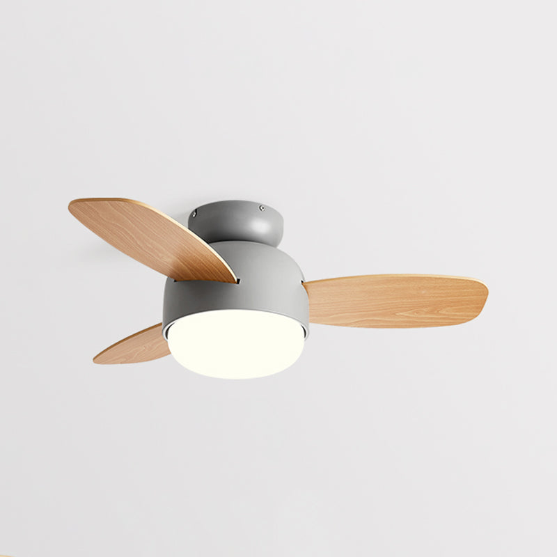 Metal Fan Shape Ceiling Fans Kid Style 1 Light Flush Ceiling Fan