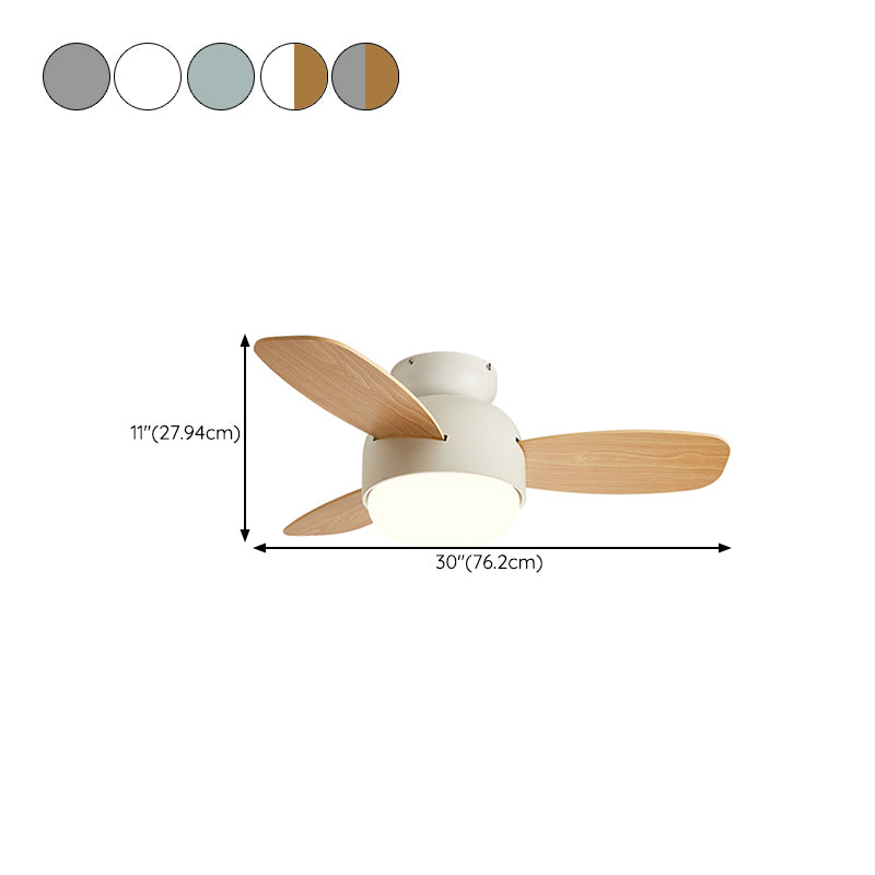 Metal Fan Shape Ceiling Fans Kid Style 1 Light Flush Ceiling Fan