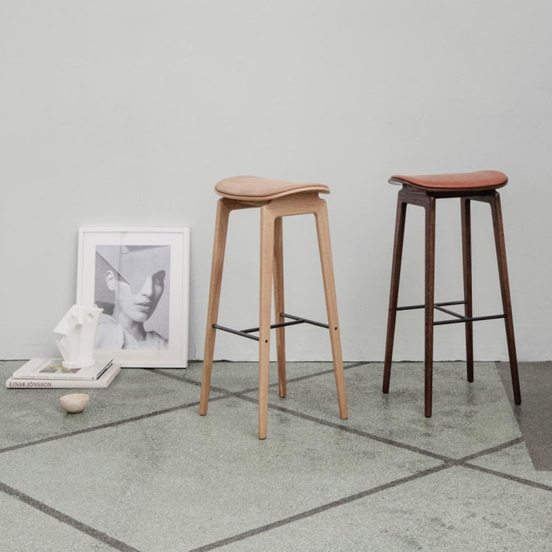 Industrial Solid Wood Stool Saddle Seat Stool for Living Room