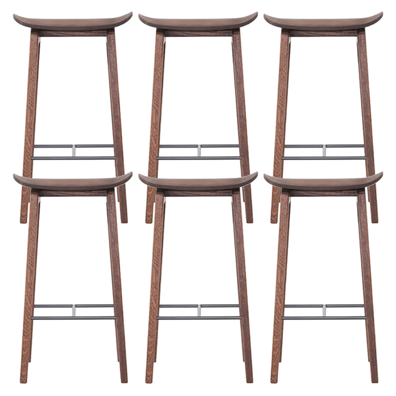 Industrial Solid Wood Stool Saddle Seat Stool for Living Room