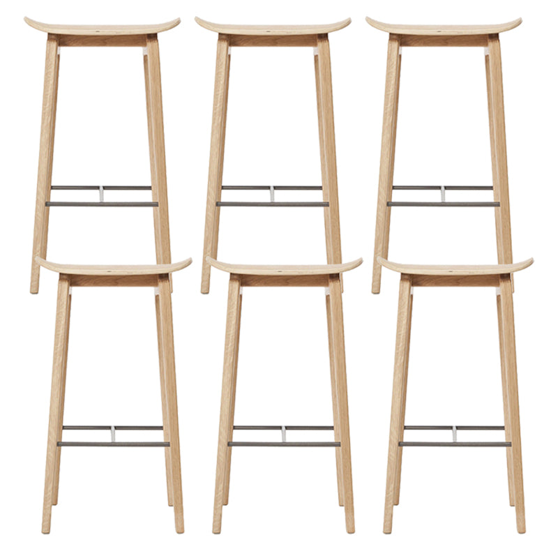 Industrial Solid Wood Stool Saddle Seat Stool for Living Room