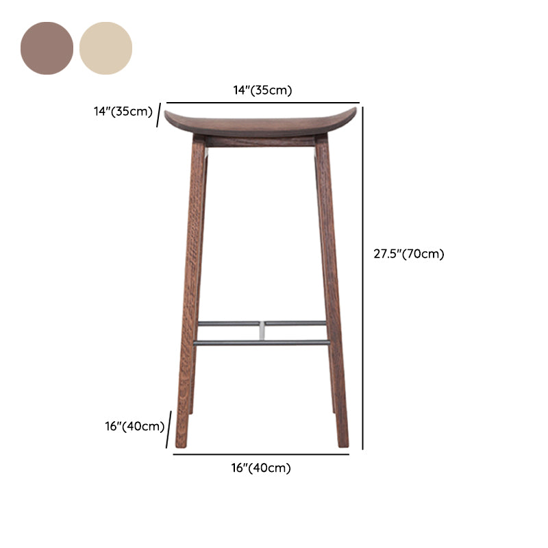 Industrial Solid Wood Stool Saddle Seat Stool for Living Room