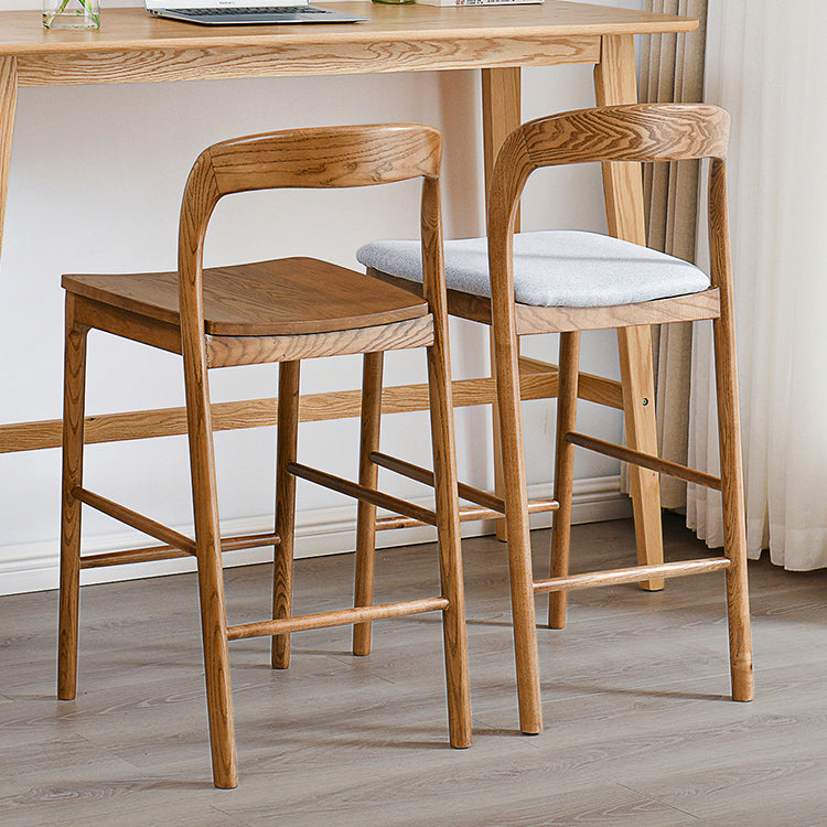 Indoor Solid Wood Bar Stool Upholstered Bar Stool with Footrest