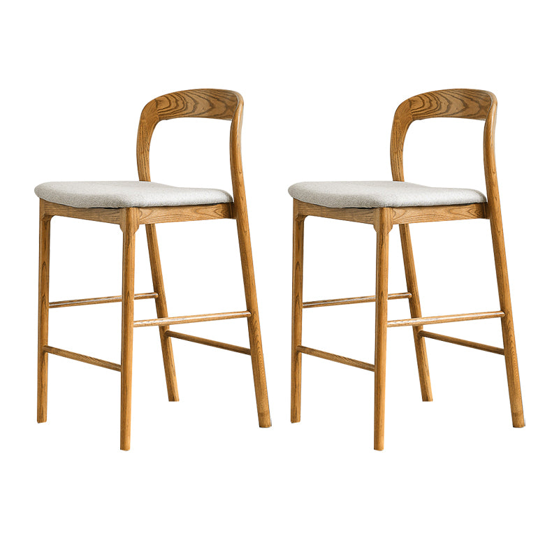 Indoor Solid Wood Bar Stool Upholstered Bar Stool with Footrest
