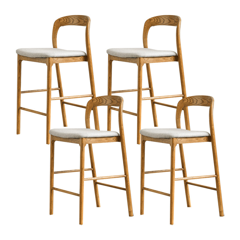 Indoor Solid Wood Bar Stool Upholstered Bar Stool with Footrest
