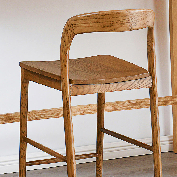 Indoor Solid Wood Bar Stool Upholstered Bar Stool with Footrest