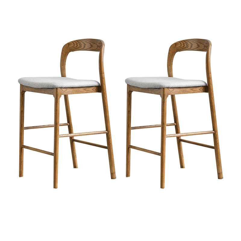 Indoor Solid Wood Bar Stool Upholstered Bar Stool with Footrest