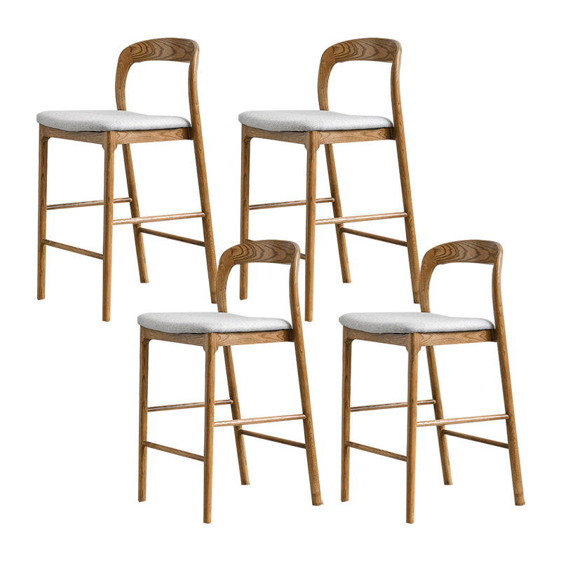 Indoor Solid Wood Bar Stool Upholstered Bar Stool with Footrest