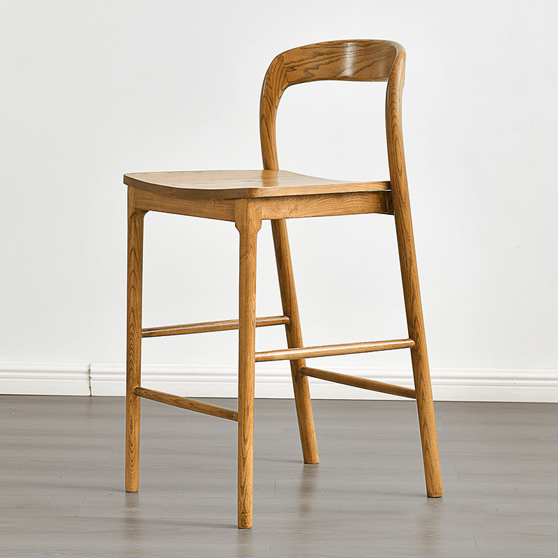 Indoor Solid Wood Bar Stool Upholstered Bar Stool with Footrest