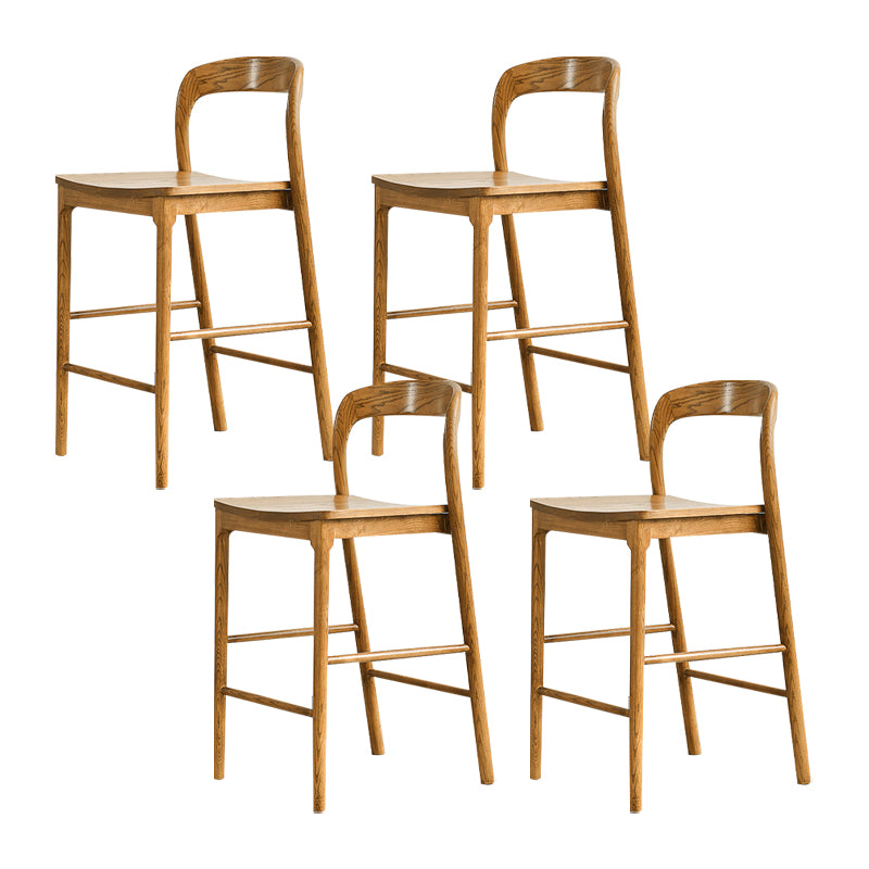 Indoor Solid Wood Bar Stool Upholstered Bar Stool with Footrest