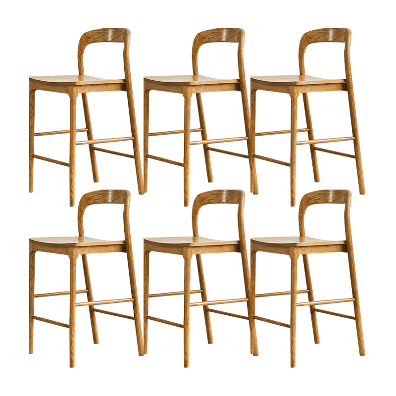 Indoor Solid Wood Bar Stool Upholstered Bar Stool with Footrest