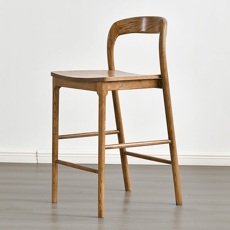 Indoor Solid Wood Bar Stool Upholstered Bar Stool with Footrest