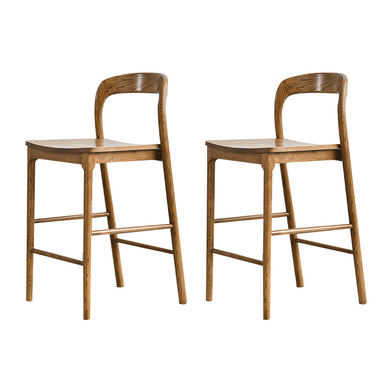 Indoor Solid Wood Bar Stool Upholstered Bar Stool with Footrest