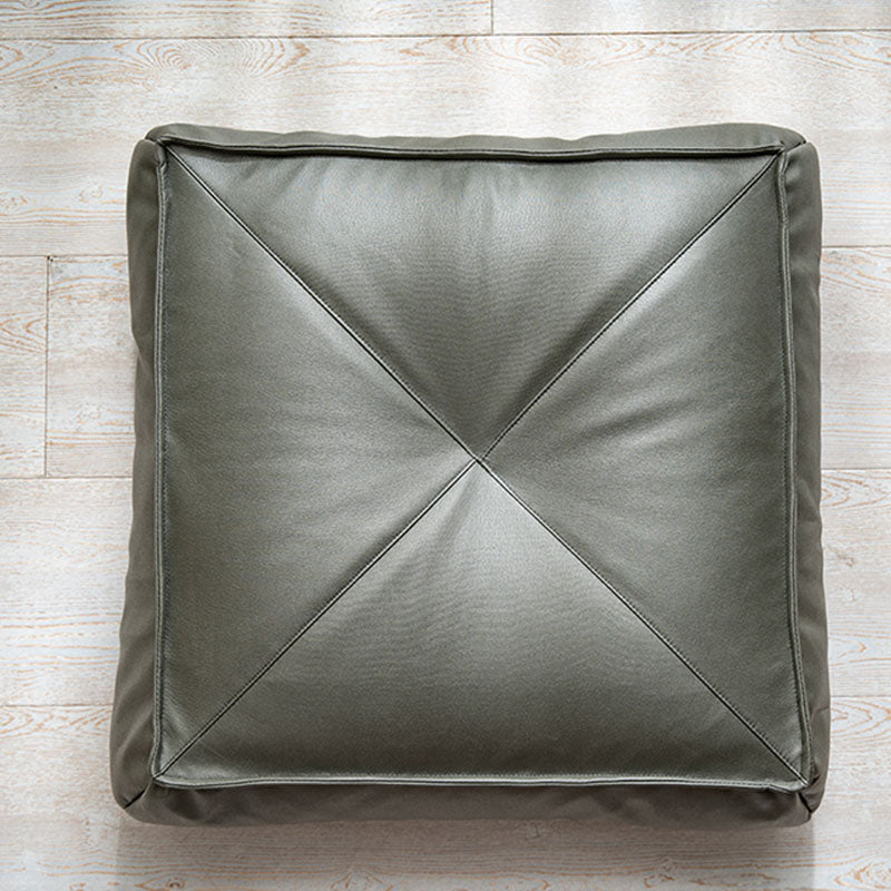 Glam Pouf Ottoman Faux Leather Stain Resistant Solid Color Square Ottoman